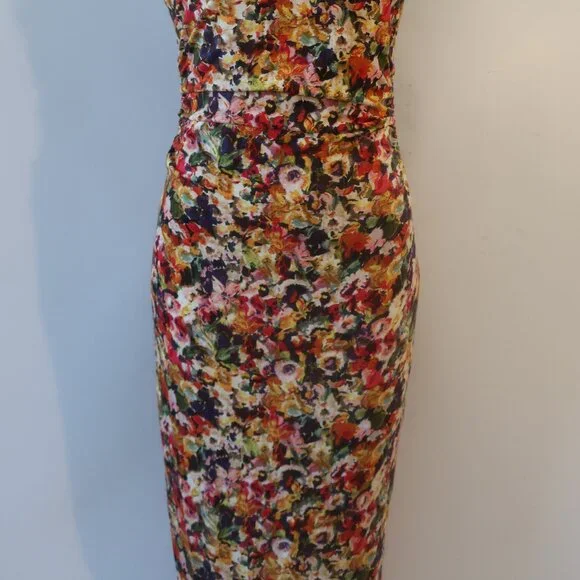 NWT Womens Amanda Uprichard Damira (Item-300) Multicolor Floral Midi Dress L - Picture 9 of 16